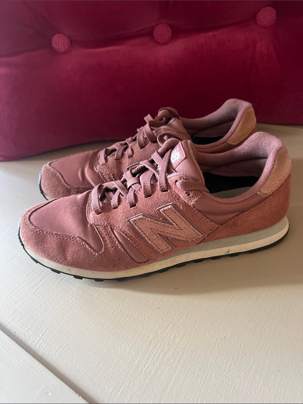 New Balance Women's Dusty Pink Suede & Textile Sneakers